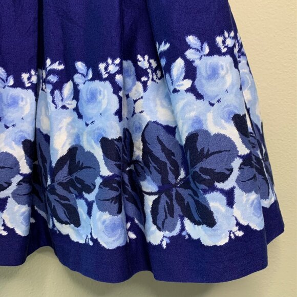 JANIE AND JACK Moonlight Garden Dress Girls 5 5T Navy Blue Cotton Floral Lined - Picture 6 of 12